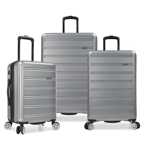 Travel Select Snowcreek Hardside Expandable Spinner Luggage Set w/USB Port, Gray, 3-Piece