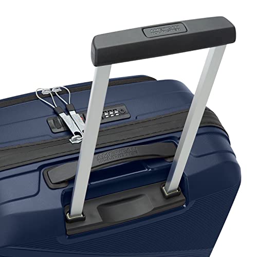 American Tourister Airconic Hardside Expandable Luggage with Spinner Wheels, Navy Blue, Carry-On 20-Inch