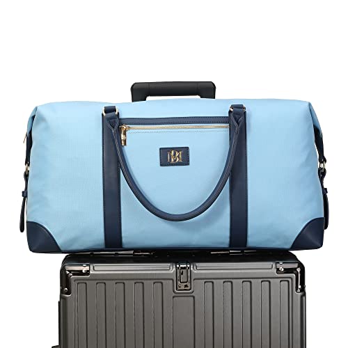 BADGLEY MISCHKA Barbara XL Canvas Weekender Duffel Bag (Light Blue)