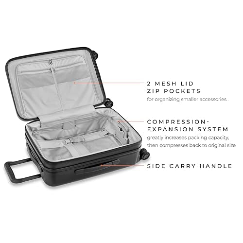 Briggs & Riley Sympatico Hardside Domestic Spinner Luggage, Matte Black, 22-Inch Carry-On