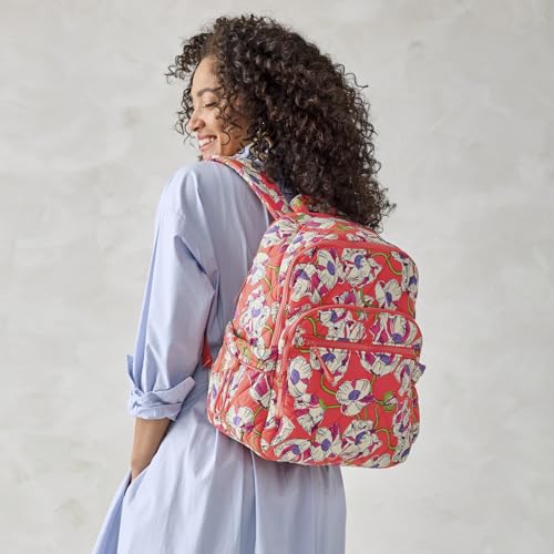 Vera Bradley Women's Featherweight Bancroft Backpack, Swirling Poppies, One Size
