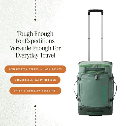 Eagle Creek Cargo Hauler XT Wheeled Duffel - Wheeled Backpack Duffel - Deployable Backpack Straps - Lockable U-Lid & Easy Access Compartment - Duck Green