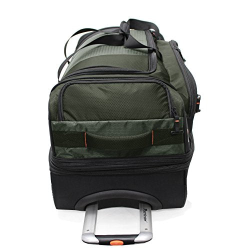 Pathfinder Gear 32 Inch Rolling Drop Bottom Duffel, Olive, One Size