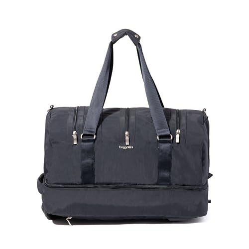 Baggallini MultiZip Convertible Duffel - Lightweight 15x12x12 Inch Travel Backpack Duffel Crossbody Bag for Women