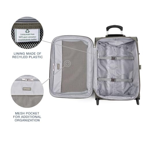 Travelpro Maxlite 5 Softside Expandable Upright 2 Wheel Carry-on Luggage, Lightweight, 21-Inch - Slate Green