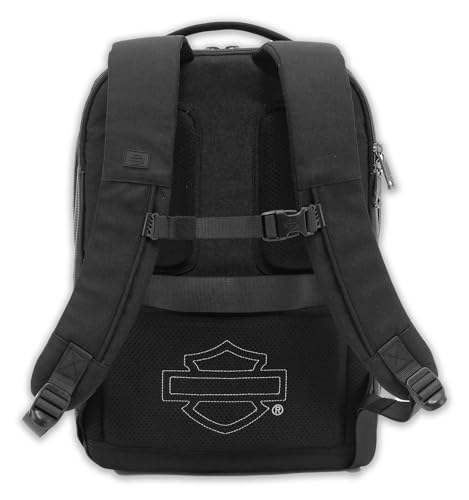 Harley-Davidson Storm 3D Rubber Bar & Shield Logo Rugged Backpack, Black