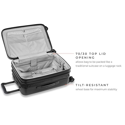 Briggs & Riley Sympatico Hardside Domestic Spinner Luggage, Matte Black, 22-Inch Carry-On