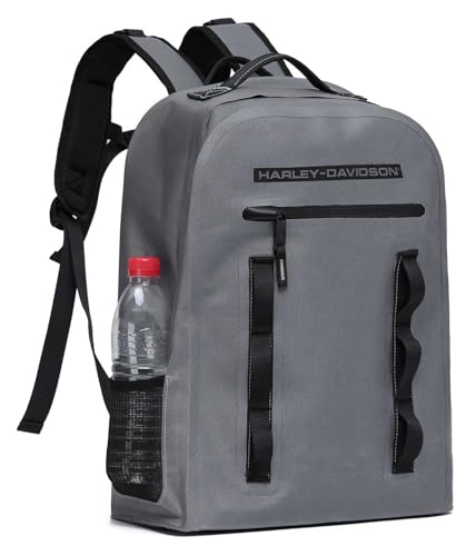 Harley-Davidson Waterproof Backpack, H-D Logo & Adjustable Straps - Silver