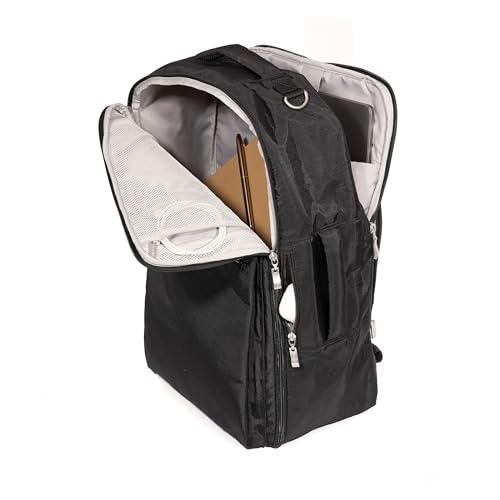 Baggallini Tandem Convertible Travel Backpack with 16" Laptop Padded Laptop Compartment, RFID, Water Repellent, Luggage Sleeve
