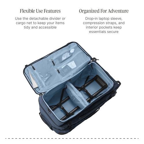 Eagle Creek Gear Warrior XE 2-Wheel Luggage to Keep Travel Items Organized - Smooth Rolling Wheels - Telescoping Handle - Padded Laptop Pocket - Blue Jay - 30”