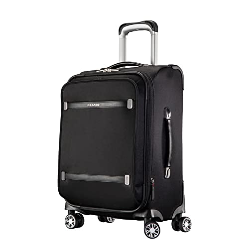 Ricardo Beverly Hills Rodeo Drive 2.0 Softside 4 Wheel Spinner, TSA Lock, Lightweight Suitcase, Unisex, Stylish, Black, 21-Inch Carry-On