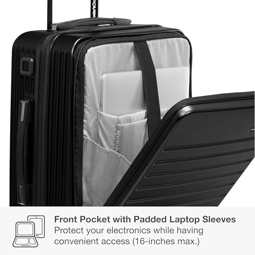 Traveler's Choice Mykel Dual Opening Polycarbonate Hardside Suitcase with Sleeve and Ergonomic Handle