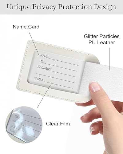 toTravelGear Luggage Tags for Suitcases, PU Leather Travel Tags for Luggage.(Cream)