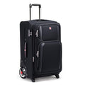 ROPLUS Laduga Softside Expandable Luggage with Large Steel Wheels Checked-Luggage Suicase (Black, 29-Inch)