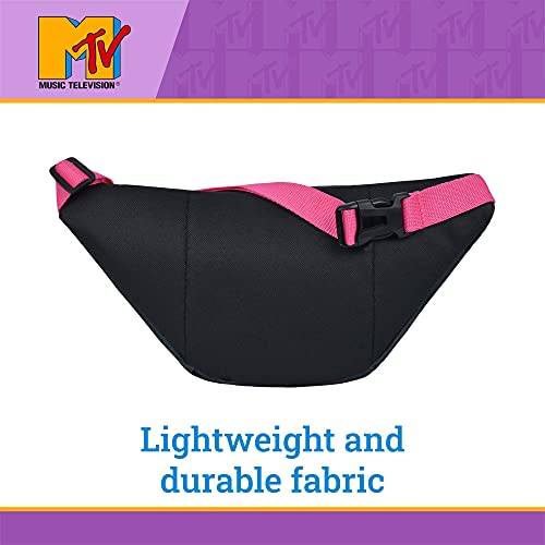 MTV Logo Fanny Pack, Waist Crossbody Bag for Men and Women, Belt Bag, Black
