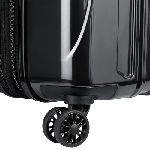 DELSEY PARIS Helium Aero Hardside Expandable Luggage with Spinner Wheels, Black, Checked-Medium 24 Inch