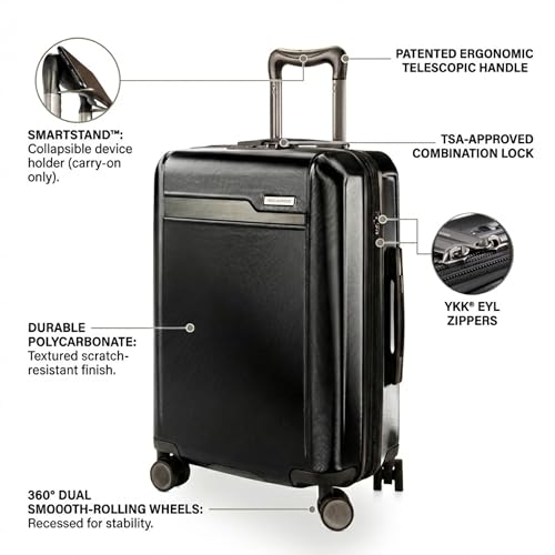 Ricardo Beverly Hills Brentwood Hardside Luggage Collection – Expandable Suitcases with Wheels and TSA Lock, 25" Medium Check-in, Onyx