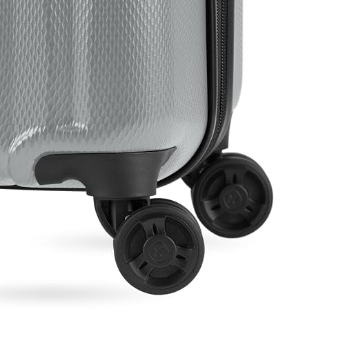 SwissGear 7272 Energie Hardside Expandable Luggage with Spinner Wheels, Silver, 3-Piece Set (19/24/27)