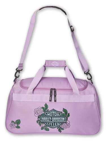Harley-Davidson Bar & Shield Logo Roses Graphic Durable Duffel Bag - Pink