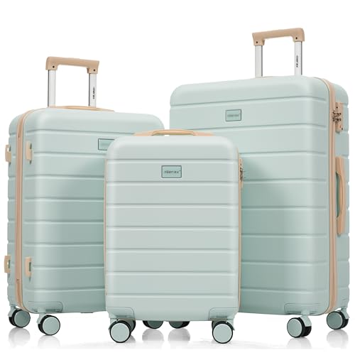 Luggage Sets 3 Pcs Suit case, ABS Hardside Suit case Carry-on, Checked Luggage, Lock