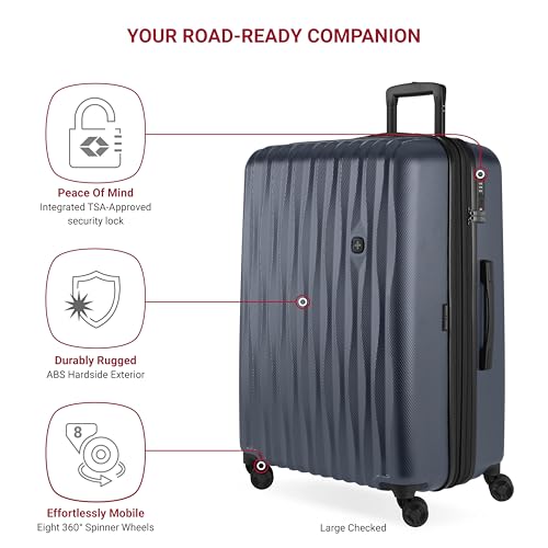 SwissGear 7272 Energie Hardside Expandable Luggage with Spinner Wheels, Navy, 3-Piece Set (19/24/27)