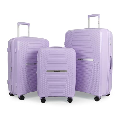 New York XPress 3 Piece Luggage Set w/TSA LOCK,PC Hardside Suitcase Set w/Double Spinner Wheels,Expandable 20%,Luggage Sets,Lightweight Rolling Suitcase for Men/Women（Lavender,20in/25in/29in）