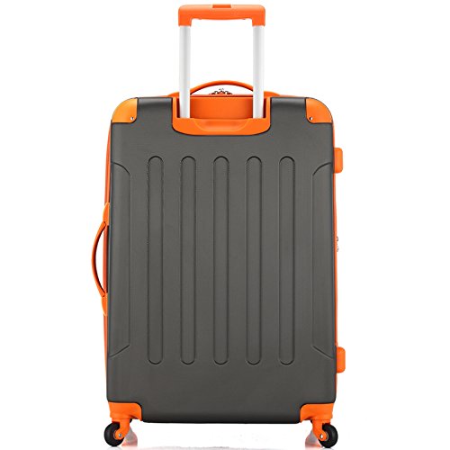 Rockland London Hardside Spinner Wheel Luggage, Charcoal, Checked-Large 28-Inch