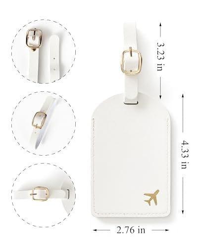 toTravelGear Luggage Tags for Suitcases, PU Leather Travel Tags for Luggage.(Cream)