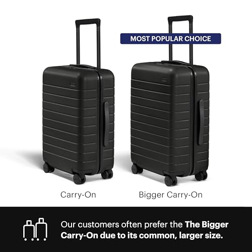 Away Bigger Carry-On Luggage - 23-Inch Lightweight Hardside Suitcase with 360° Spinner Wheels, Interior Compression System, TSA-Approved Lock - Jet Black