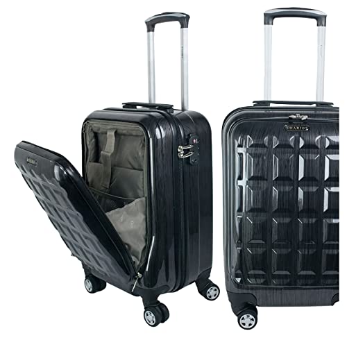 World Traveler Chariot 20-inch Carry-On Spinner Luggage with Laptop Pocket, Grey