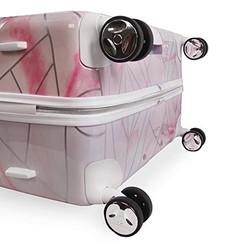 bebe Women's Luggage Alana 29" Hardside Check in, Pink Marble