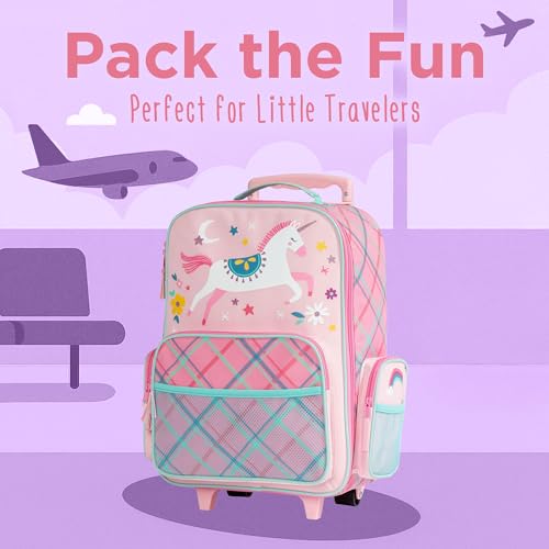 Stephen Joseph Kids Classic Rolling Luggage, Kids Luggage, Toddler Rolling Travel Carry On, Kids Suitcase with wheels,