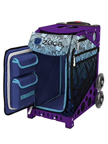 ZUCA Blue Reef Deep Sea Sport Insert Bag and Purple Frame with Flashing Wheels
