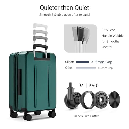 cllson Carry On Luggage with Top Opening, Expandable with Front Pocket and USB Charging Port, Lightweight with Front Compartment Rolling Suitcases with Fathers Day Gift for Dad Men Him Husband