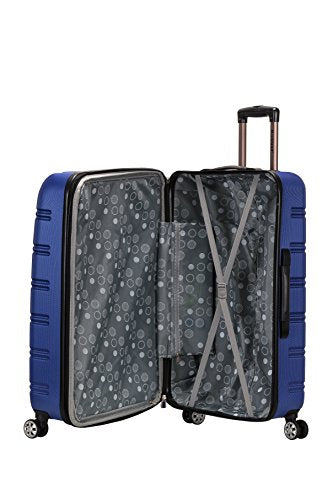 Rockland Melbourne Hardside Expandable Spinner Wheel Luggage, Checked Large 28", Blue