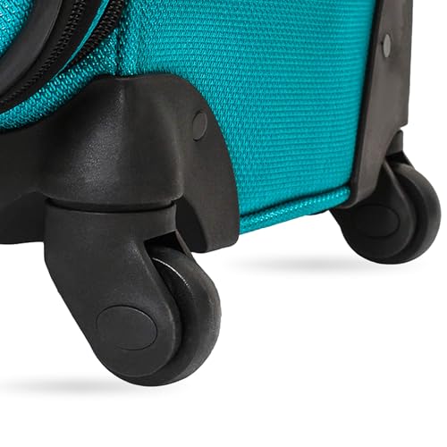 SWISSGEAR Sion Softside Expandable Spinner Luggage Durable Lightweight Travel Suitcase, Teal, Checked-Large
