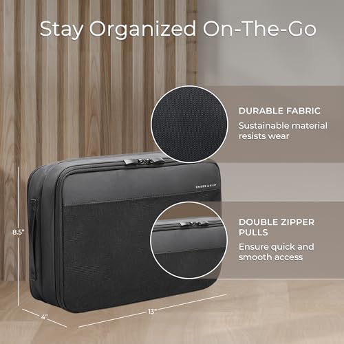 Briggs & Riley Double-Sided Packing Cube for Travel - Essential Pack Accessories for Women & Men, Luggage & Suitcase Organizer Bag for Clothes, Versatile Design - Travel Essentials, Black