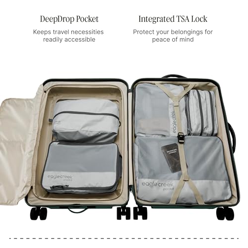 Eagle Creek Tarmac 4-Wheel 29" Luggage - Durable Rolling Suitcase for Secure Luggage - Telescoping Handle - Locking Zipper - Ample Storage Capacity - User-Friendly Design - Duck Green