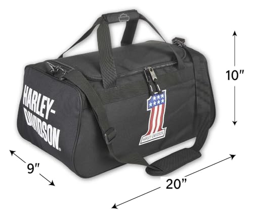 Harley-Davidson #1 RWB Logo Sports Duffel Bag w/Strap - Black 99418-NUMBER1