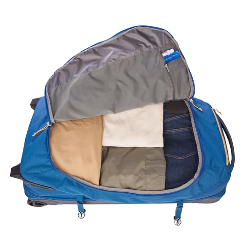 Eddie Bauer Expedition Rolling Duffel Bag with Wheels | Travel | Check-In | Luggage | Rugged | Durable - True Blue, 34"