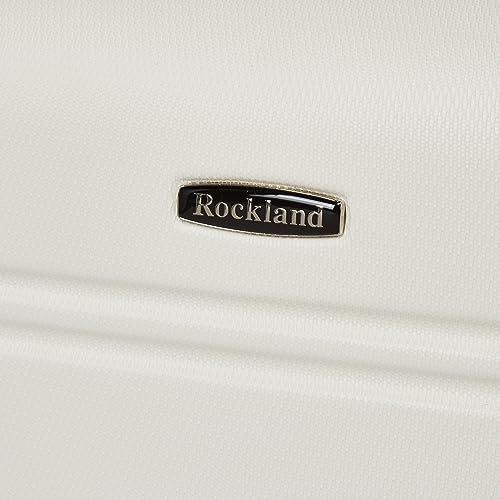 Rockland Melbourne Hardside Expandable Spinner Wheel Luggage, White, 2 Piece (20"/28")