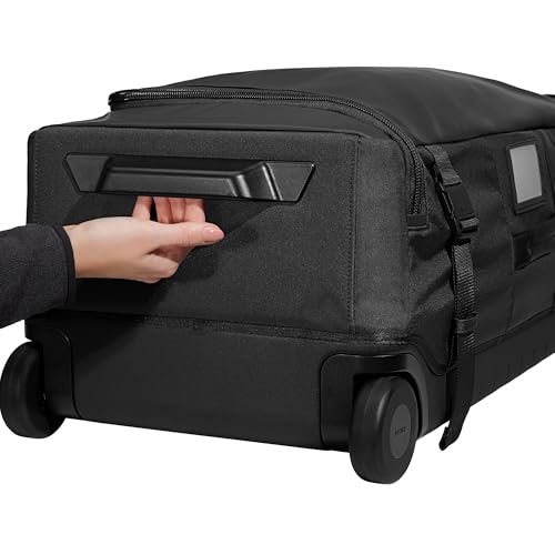Away Active Rolling Duffle 85L - Large Travel Duffle Bag with Wheels, Durable Checked Luggage Suitcase for Men & Women, Foldable Weekender Bag, Jet Black