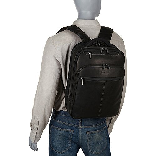 Kenneth Cole REACTION Colombian Leather 16" Manhattan Slim Laptop Travel Backpack, Brown