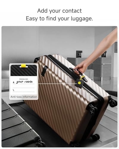LUGGEX Luggage Tag for Suitcases - Carbon Fiber Accelerate Identification Bag Tag with Reusable Writing Panel - Waterproof & Durable, Travel Essentials（1 Pack）