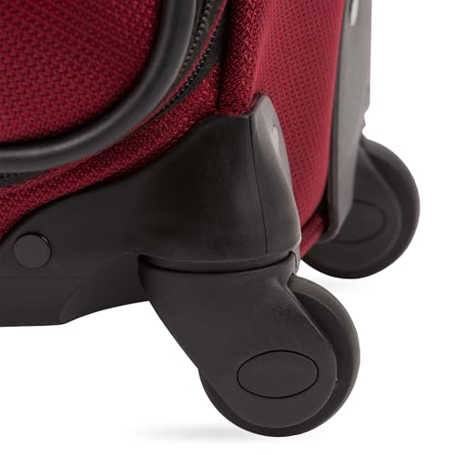 SwissGear Sion Softside Expandable Luggage – Carry-On Suitcase with 360 Degree Wheels & Retractable Handle – 21 Inch, Perfect for 1-3 Night Trips – Burgundy