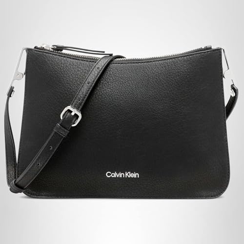 Calvin Klein Sonoma Bubble Lamb Novelty Messenger Crossbody, black/silver, One Size