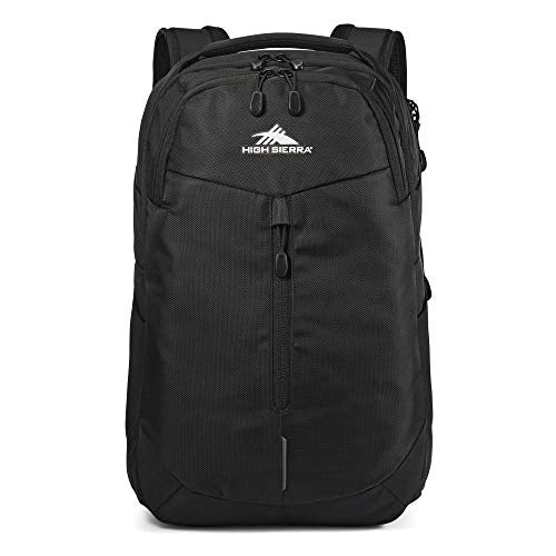 High Sierra Swerve Pro Backpack with Laptop Pocket + Tablet Sleeve, Fits most 17” Laptops, 27L, Black