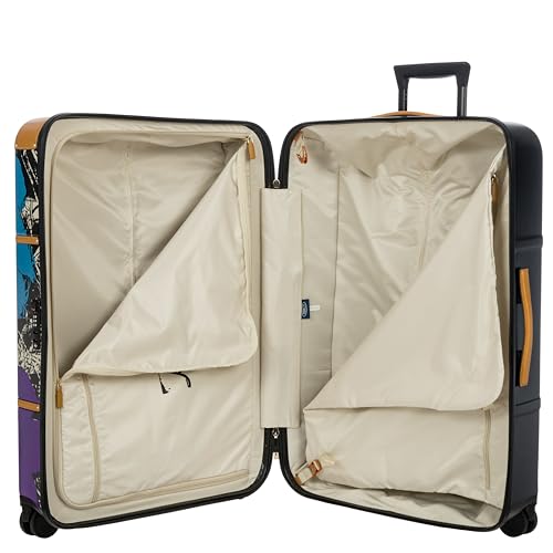Bric's Andy Warhol Checked Luggage – Travel as Art Marilyn Print, Luxury Suitcase with Leather Trim, 360° Silent Wheels, Lightweight Hard Structure, 30 Inch, Black