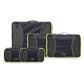 GOX Premium 5-Piece Packing Cubes Set for Travel, Lightweight Durable Luggage Organizer Bags with Double Zipper Mesh Top, 1 Large 2 Medium 2 Small, Nylon, Space-Saving Suitcase Storage (Black)