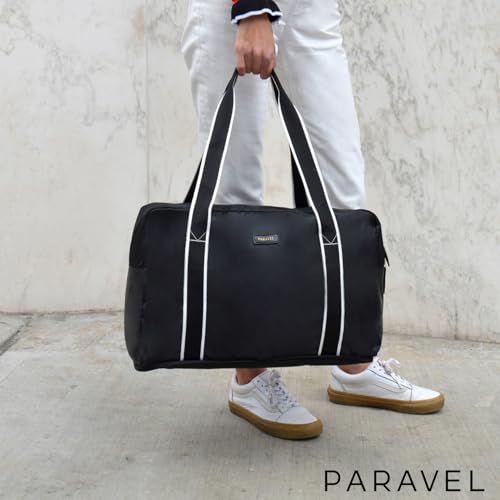 Foldable Duffle Bag for Travel | Lightweight, Water-Resistant Carry On Bag | Sustainable and Durable Nylon, Safari Green